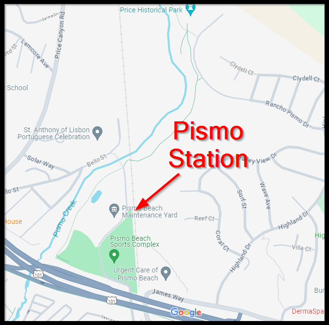 Map showing location of the Pismo Station