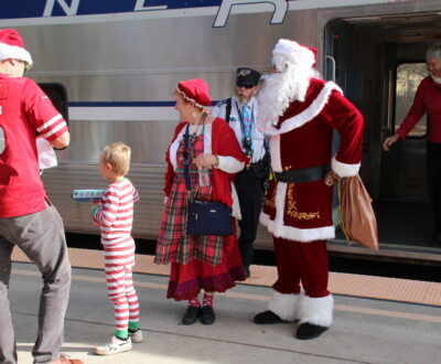 Santa Arrives on the train