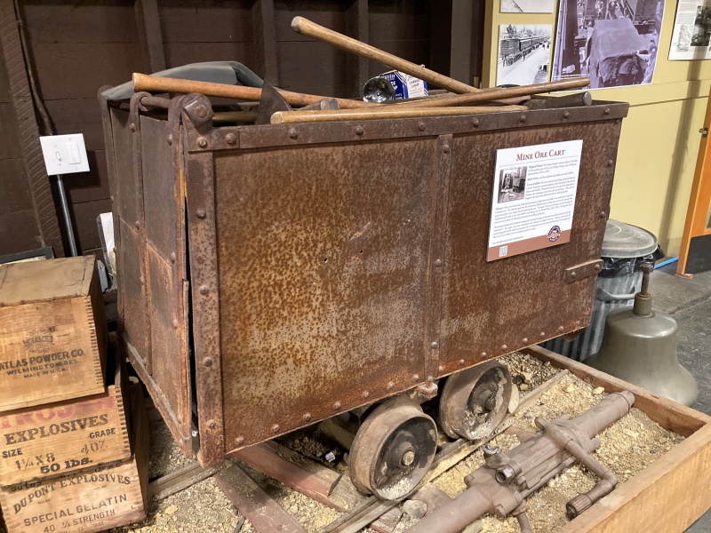 Photo of mine car at museum